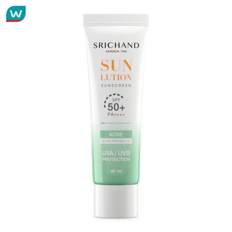 Srichand Sunlution Acne Care Sunscreen SPF50+ PA++++ 40ml.