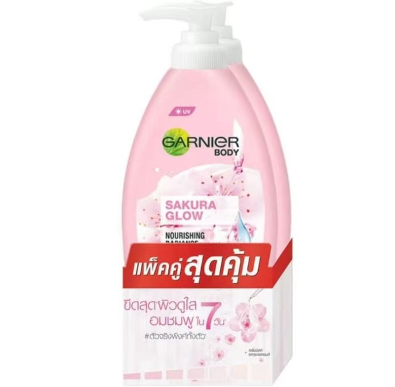 Special Price: Garnier Body Bright Compress & Sakura White Lotion, Size 400ml.