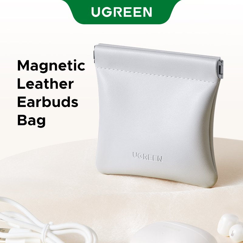 Ugreen Automatic Closure Magnetic Leather Bag for Earbuds Data Cable Coin