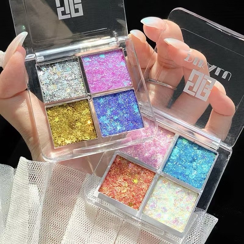 M471 Eyeshadow, Glittery Eye Shadow, Sparkling Glitter, 4 Colors, Waterproof,