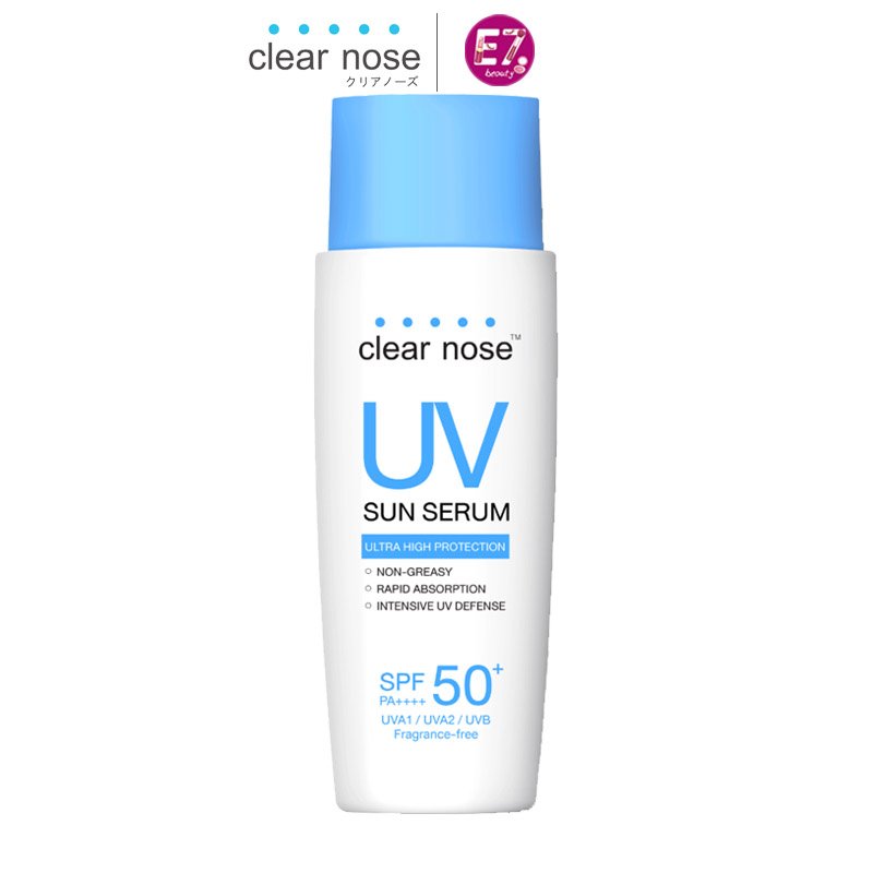 Sunscreen Clear Nose Uv Sun Serum Spf50+ Pa++++ 80ml, Sunscreen, Water-Based