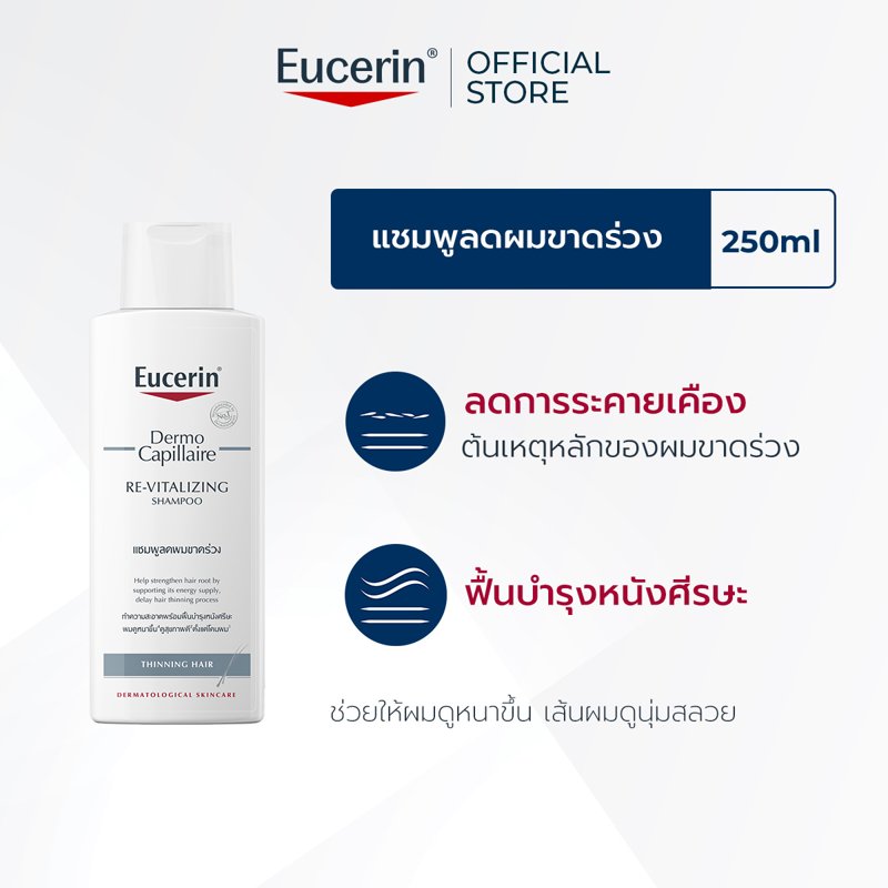Eucerin DermoCapillaire RE-VITALIZING SHAMPOO THINNING HAIR 250 ML ยูเซอริน
