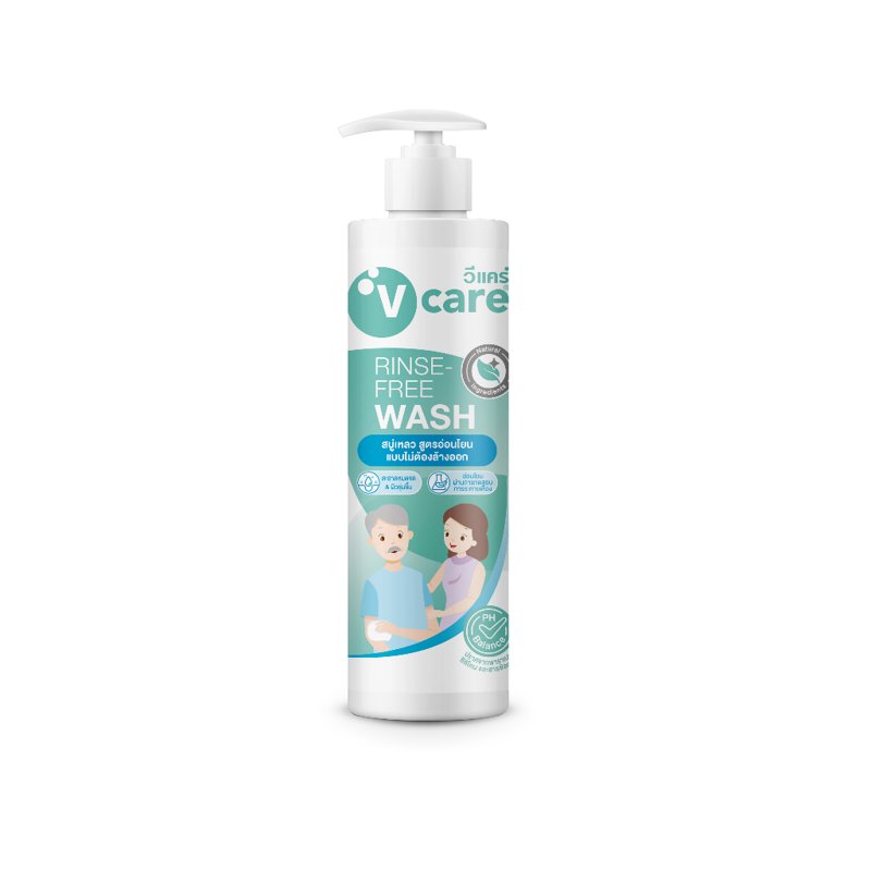 V Care Rinse Free Wash 400 Ml. Vcare Liquid Soap, No Need to Rinse, 400 Ml.