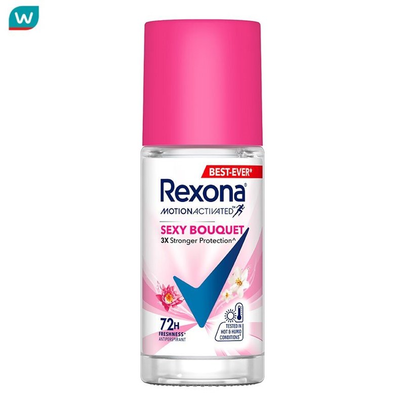 Rexona Roll On Sexy Bouquet Antiperspirant 45 Ml. โรลออน ลดเหงื่อ ระงับกลิ่น