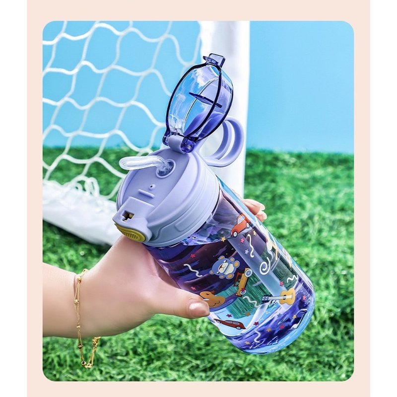กระติกน้ำ ขนาด550ml พร้อมหลอดซิลิโคน พกพาส