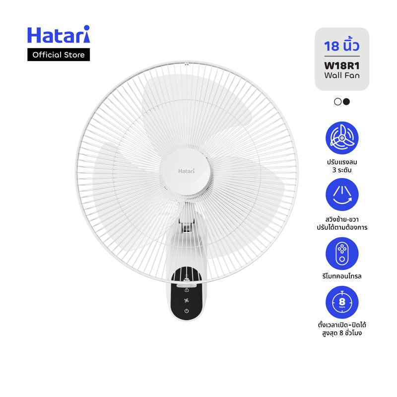 Hatari Fan, 18-Inch Wall Fan, Comes with R