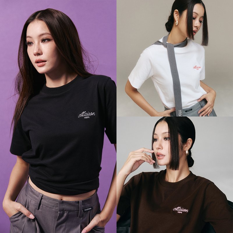 maison KEEPS The Standard Script Logo Tee