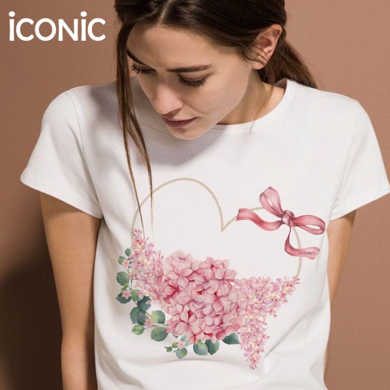 iCONiC PINK Lady Hydrangea T-shirt #4439 ส