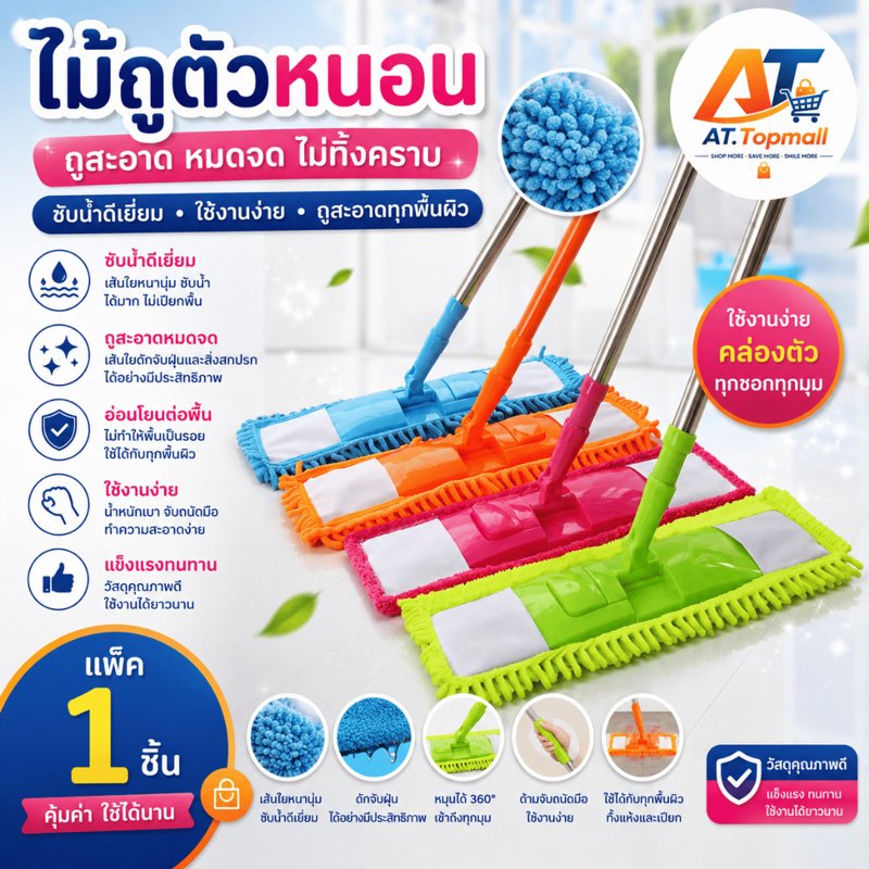 At.Topmall Mop Sticks, Floor Mops, Dust Re