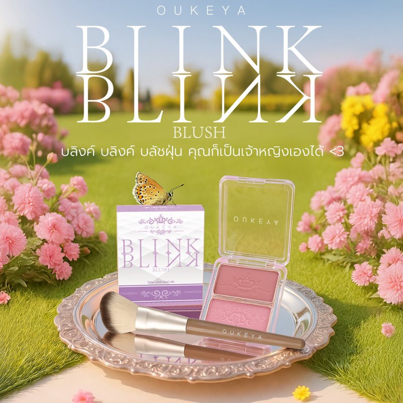 OUKEYA Blink Blink Blush บลัชออน 2 ช่อง พร้อมชิมเมอร์