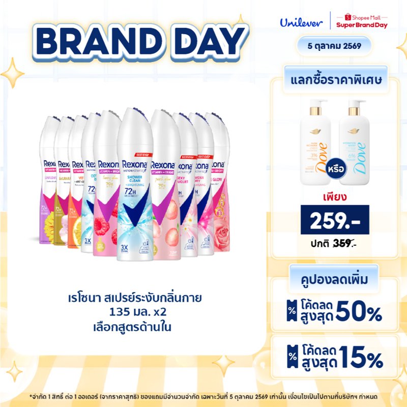 Rexona สเปรย์ระงับกลิ่นกาย แพ็กคู่ 135 มล.