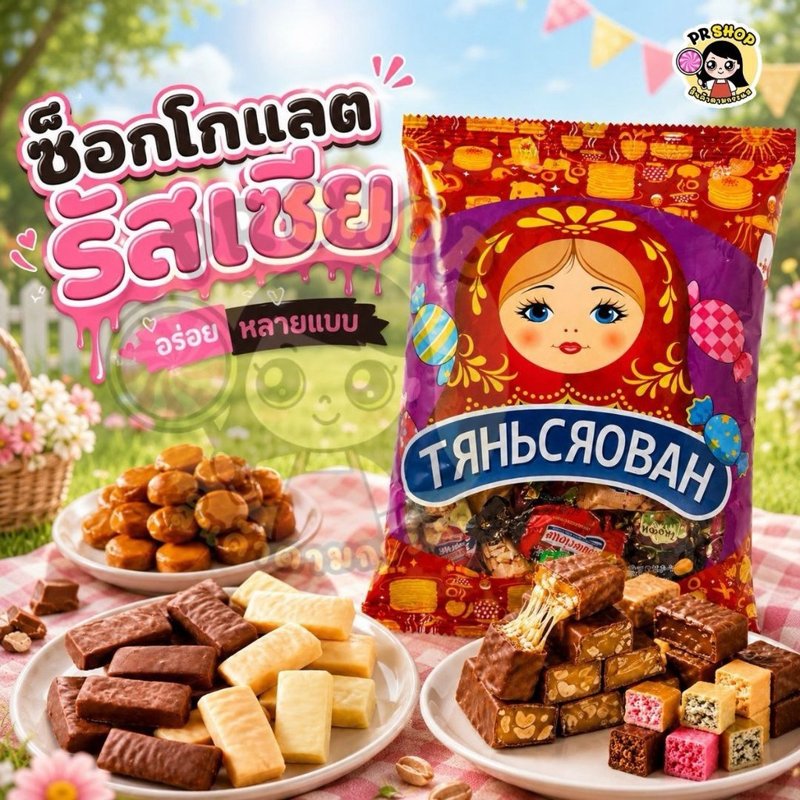 ช็อกโกแลตรัสเซีย EBao Duo คละรส ประมาณ 49 ชิ้น 500g
