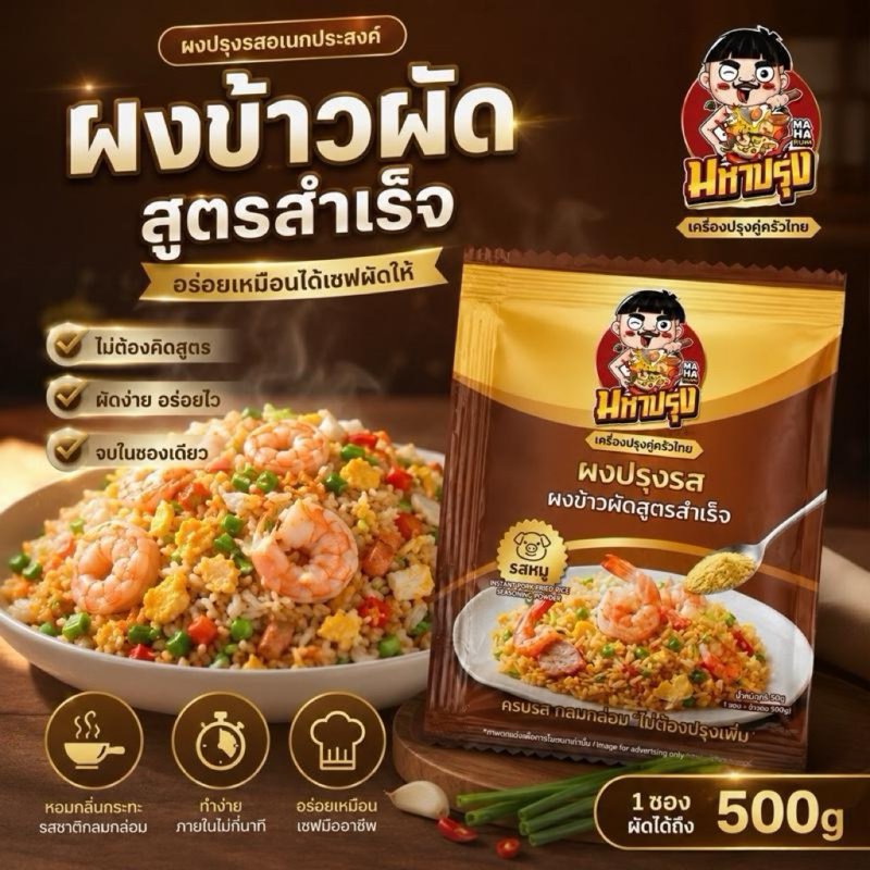 ผงข้าวผัดรสหมู ไม่ต้องปรุงเพิ่ม