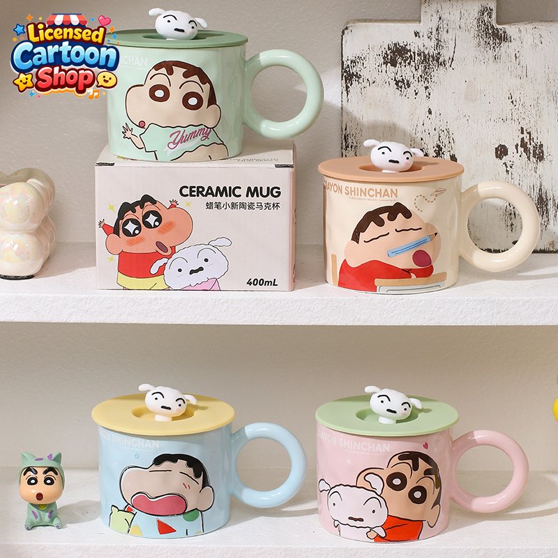 Shinchan ชินจัง แก้วมัคเซรามิก 360ml พร้อมฝาปิด ของแท้
