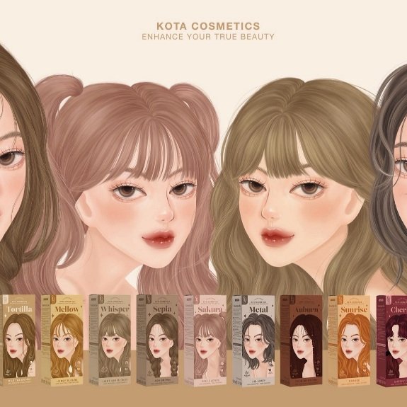 KOTA COLOUR CREAM ครีมย้อมผมโคตะ บำรุง 5 เท่า ไม่แสบหนังศีรษะ